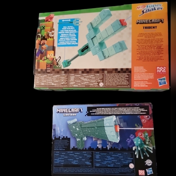 Minecraft Nerf Super Soaker Bundle. Includes Trident and Glow Squid Super Soaker - Picture 2 of 6